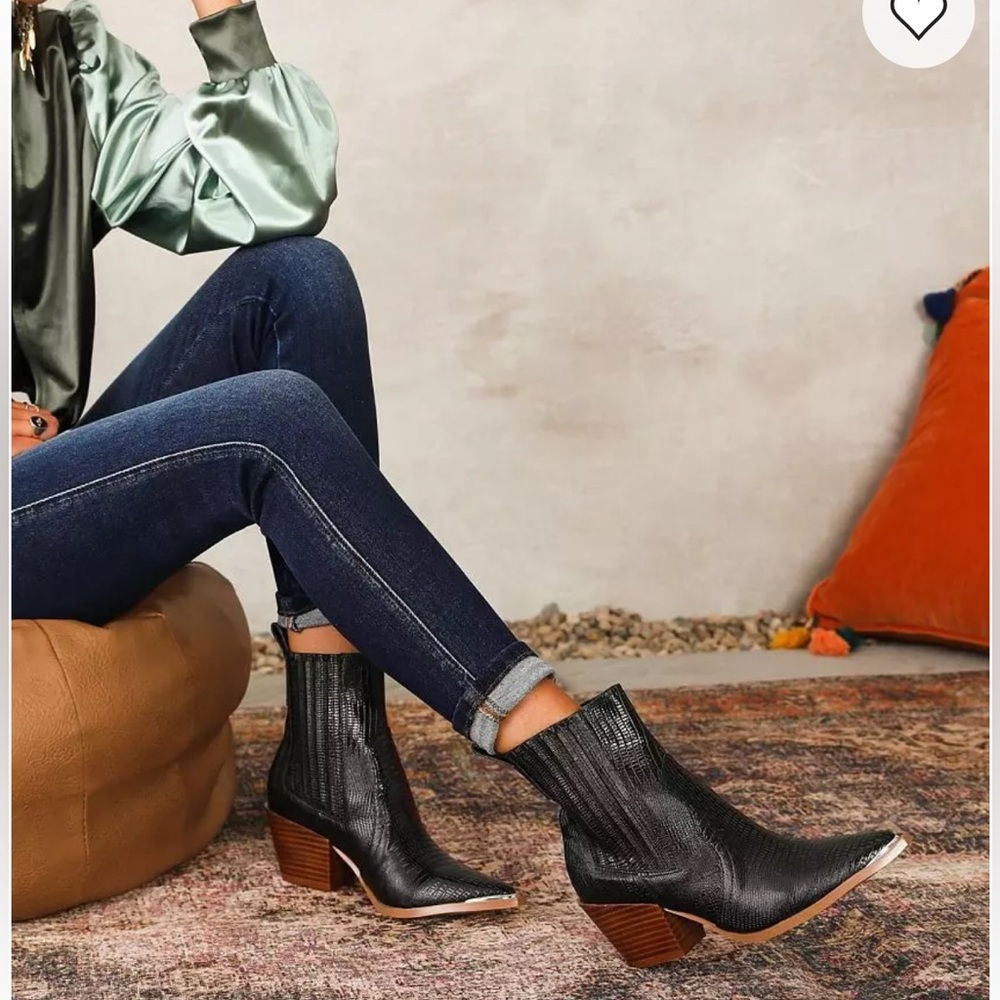 Black Leather Ankle Boots